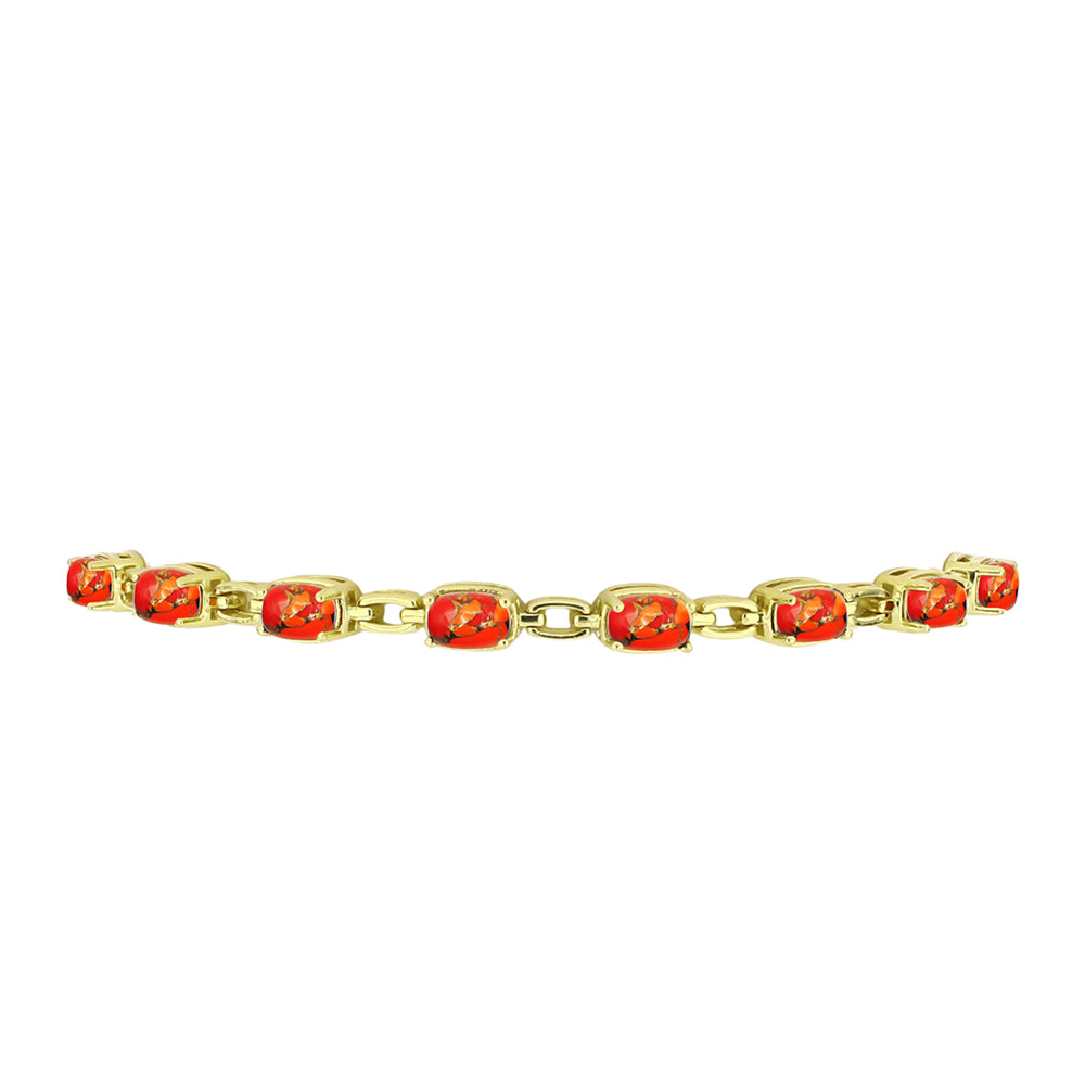 Pulsera de Plata Bañada en Oro con Turquesa de Mohave 3 