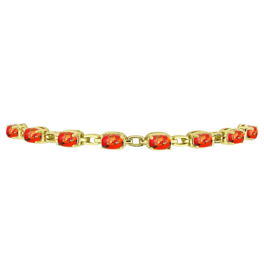 Pulsera de Plata Bañada en Oro con Turquesa de Mohave
