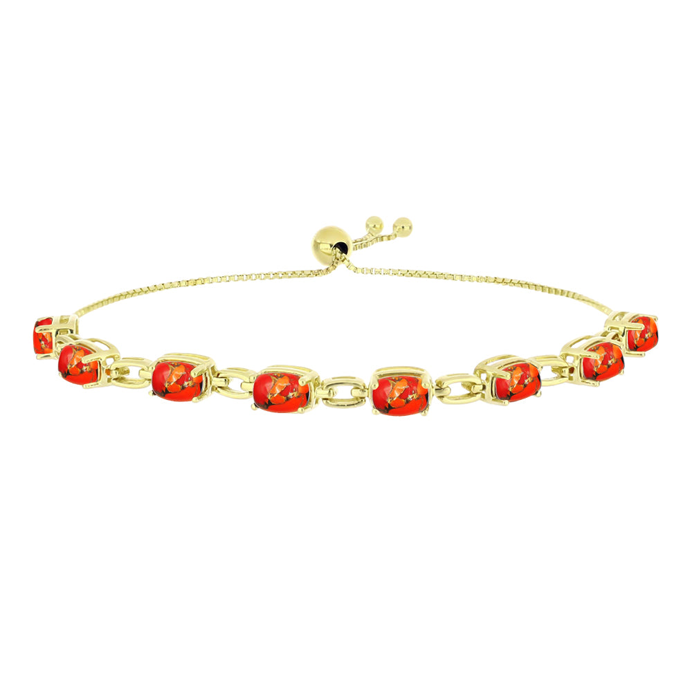 Pulsera de Plata Bañada en Oro con Turquesa de Mohave 1 