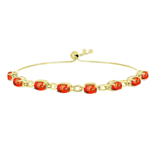 Pulsera de Plata Bañada en Oro con Turquesa de Mohave