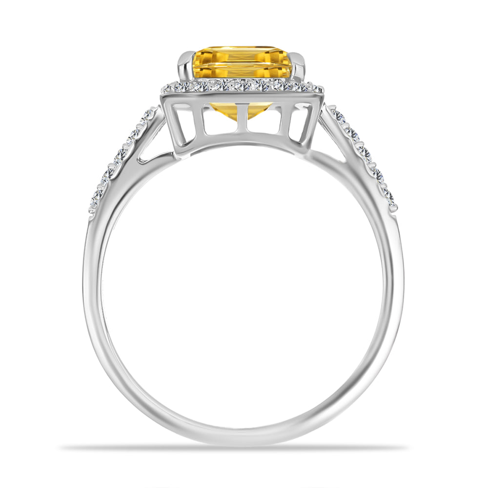 Anillo de Plata con Citrino de Río del Oro y Topacio Blanco 2 