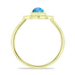 Anillo de Plata Bañada en Oro con Larimar