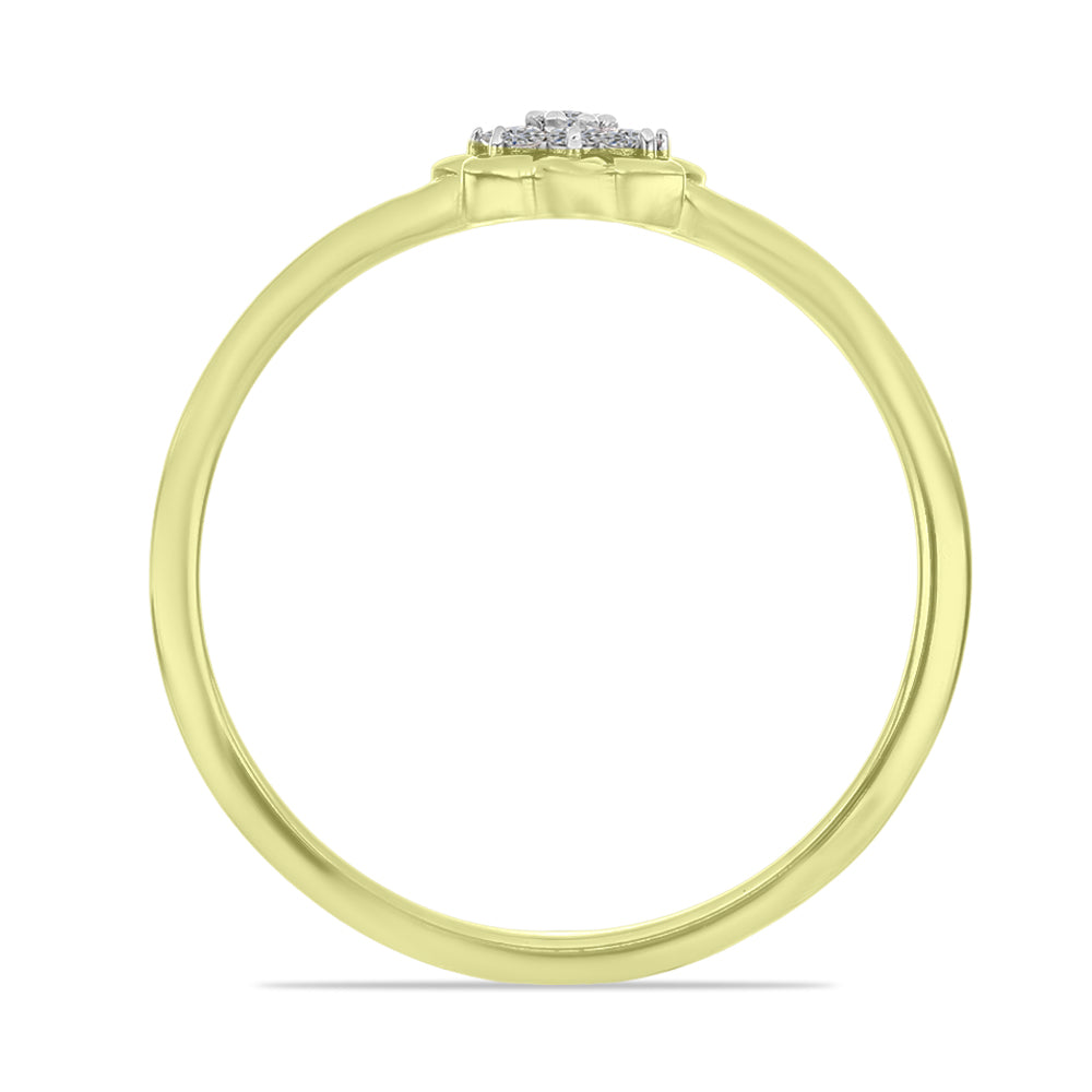 Anillo de Plata Bañada en Oro con Diamante blanco