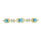 Pulsera de Plata Bañada en Oro con Larimar y Topacio Blanco