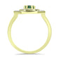 Anillo de Plata Bañada en Oro con Turmalina Verde y Topacio Blanco