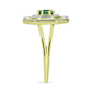 Anillo de Plata Bañada en Oro con Turmalina Verde y Topacio Blanco