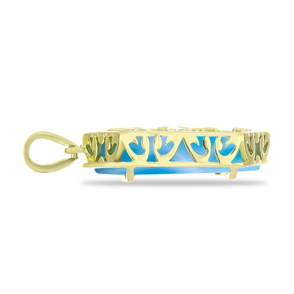 Colgante de Plata Bañada en Oro con Larimar 2 