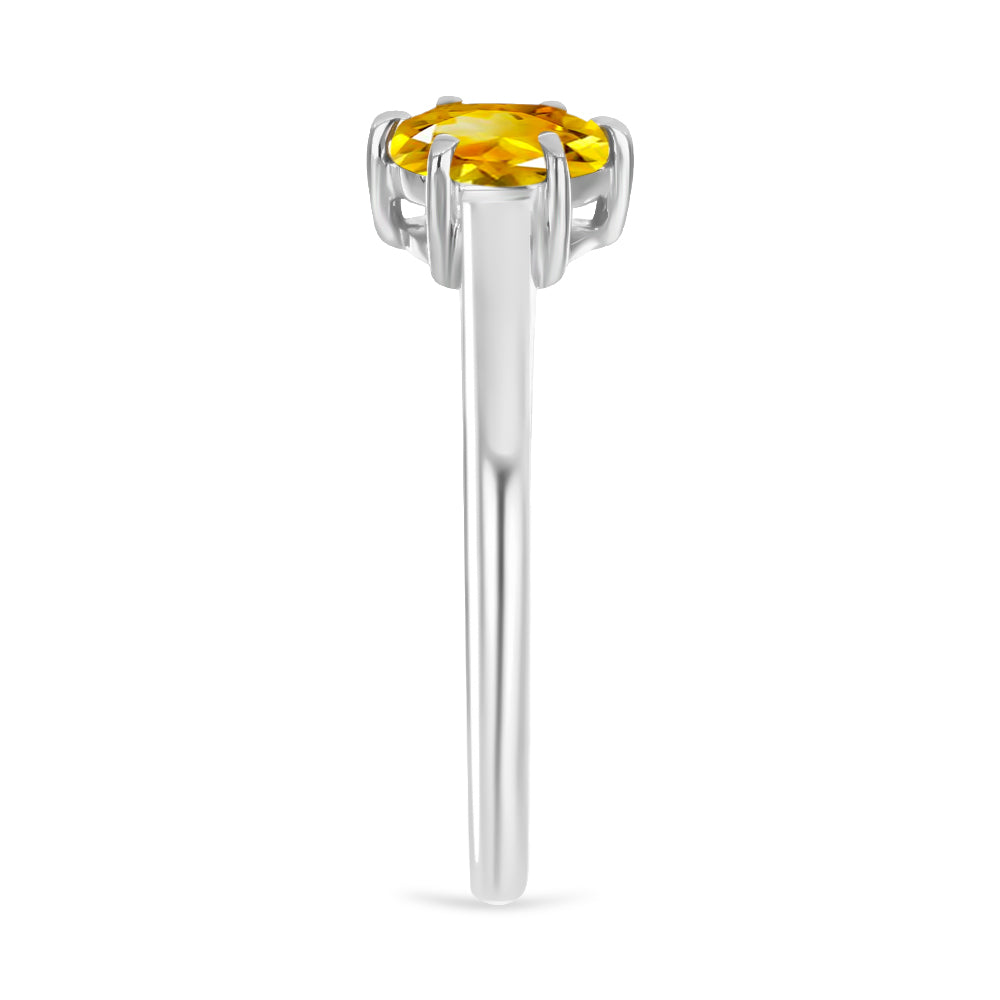 Anillo de Plata con Citrino de Río del Oro