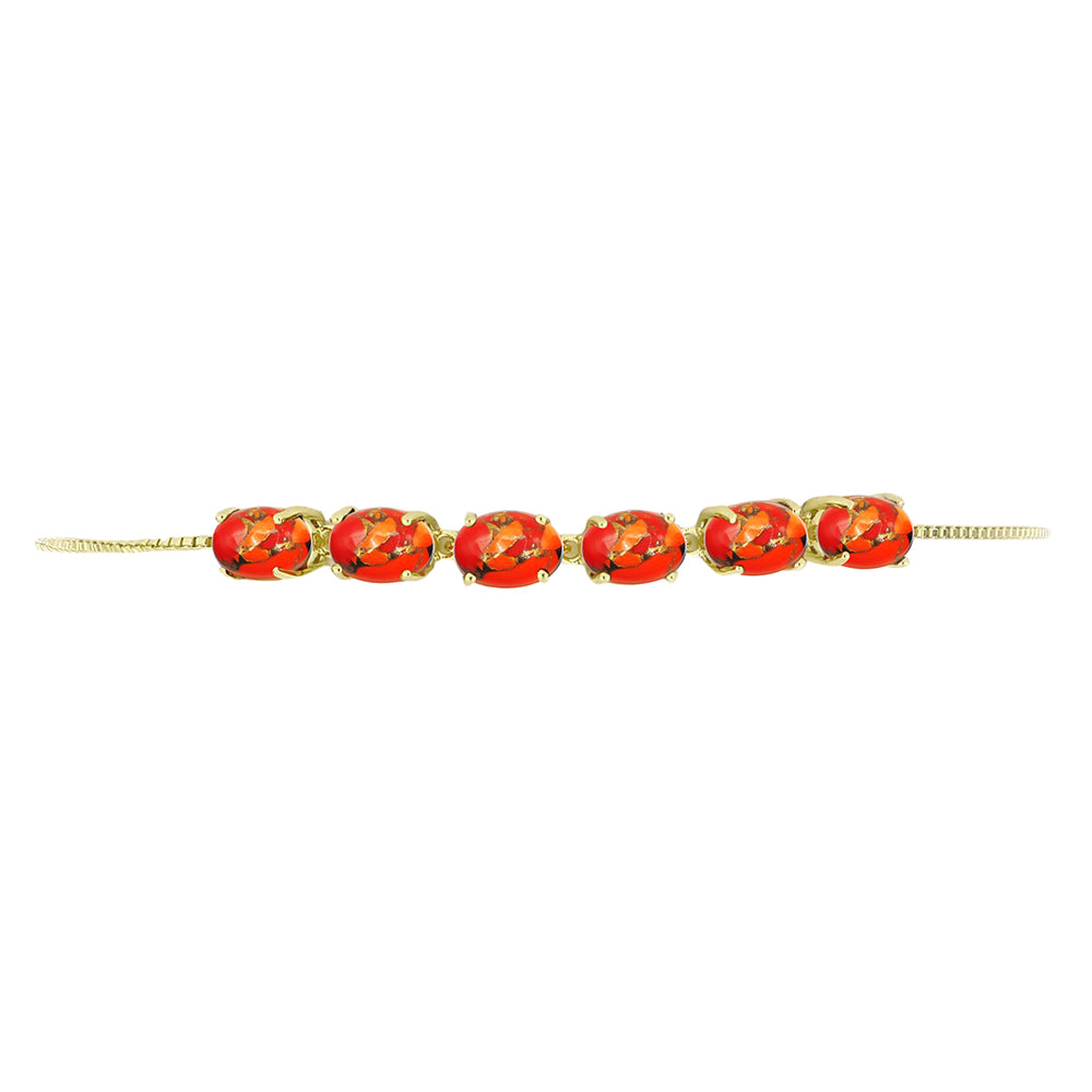 Pulsera de Plata Bañada en Oro con Turquesa de Mohave