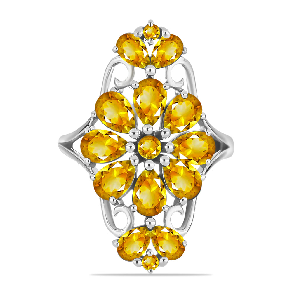 Anillo de Plata con Citrino de Río del Oro