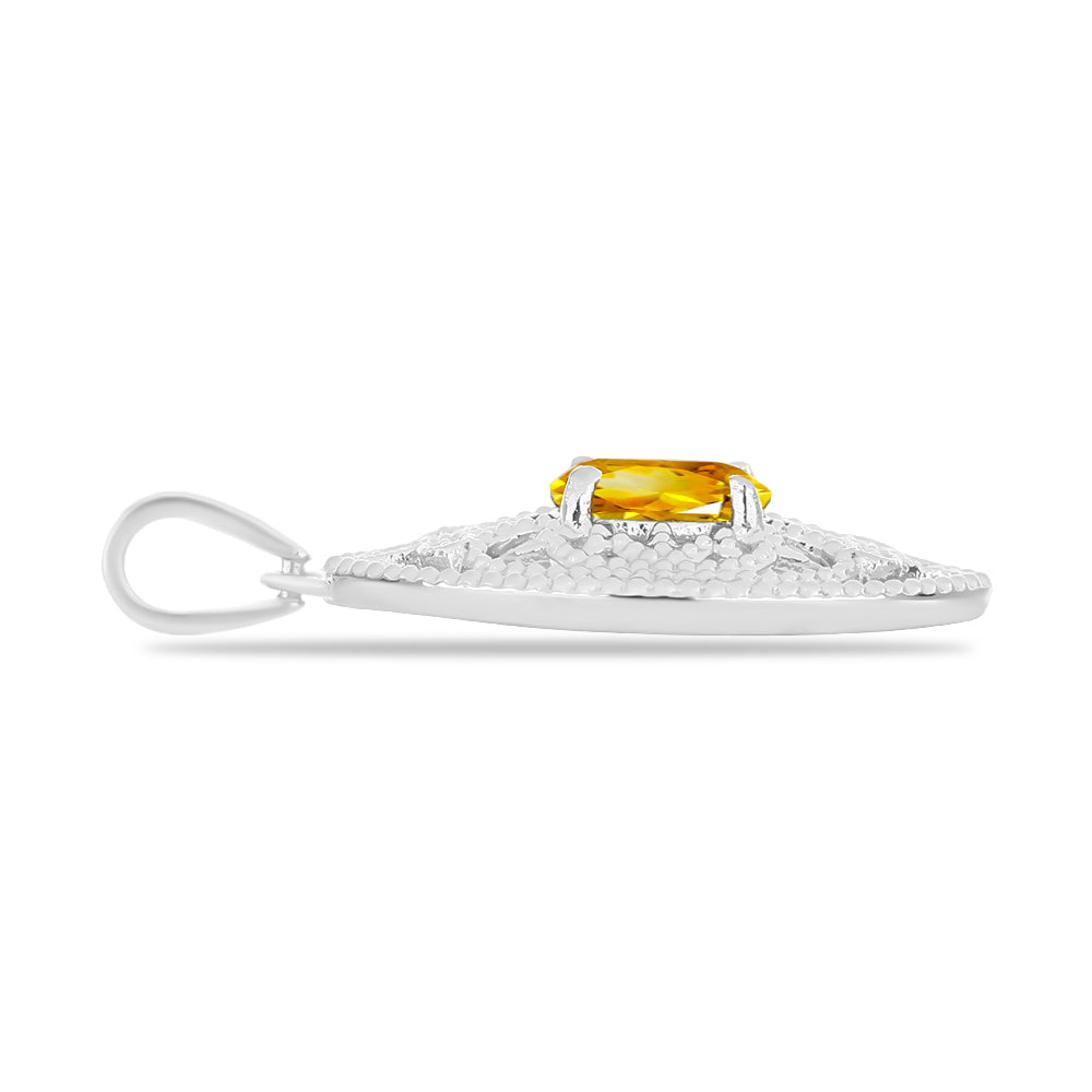 Colgante de Plata con Citrino de Río del Oro y Topacio Blanco 2 