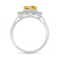 Anillo de Plata con Citrino de Río del Oro y Topacio Blanco