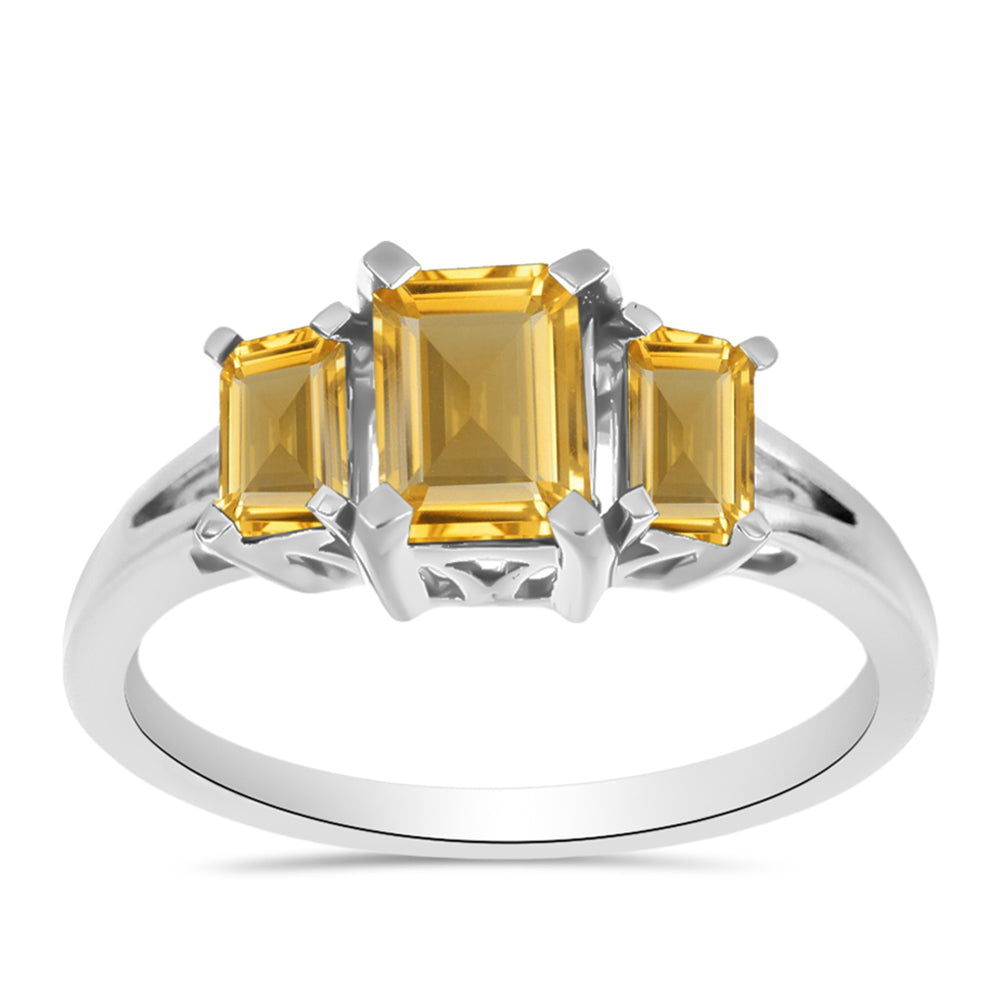 Anillo de Plata con Citrino de Río del Oro 7 