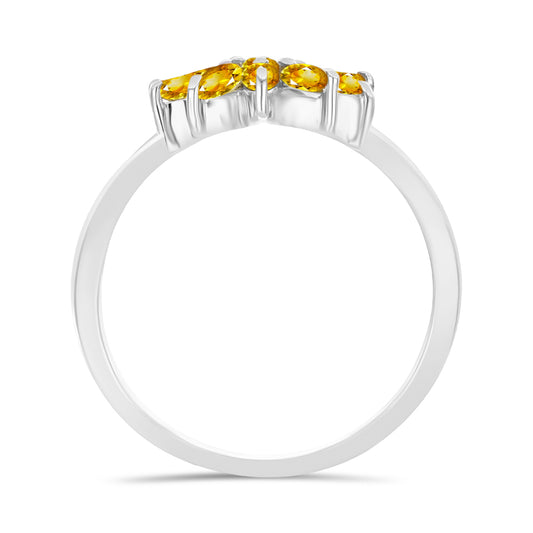Anillo de Plata con Citrino de Río del Oro