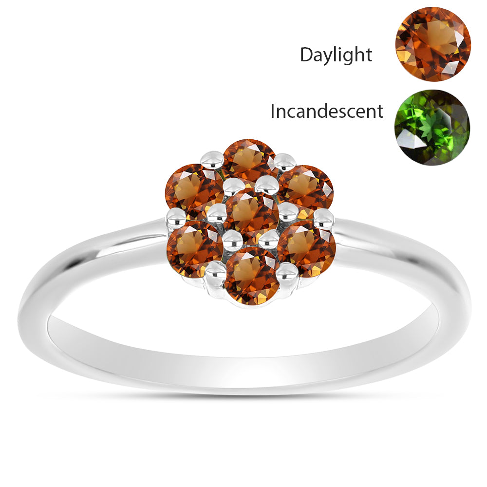 Anillo de Plata con Zultanita de Anatolia certificado y cultivado en laboratorio