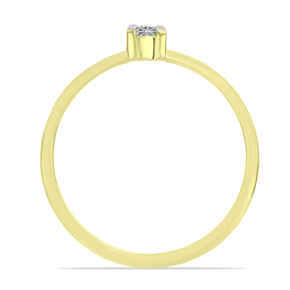 Anillo de Plata Bañada en Oro con Diamante blanco