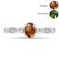 Anillo de Plata con Zultanita de Anatolia certificado y cultivado en laboratorio y Topacio Blanco