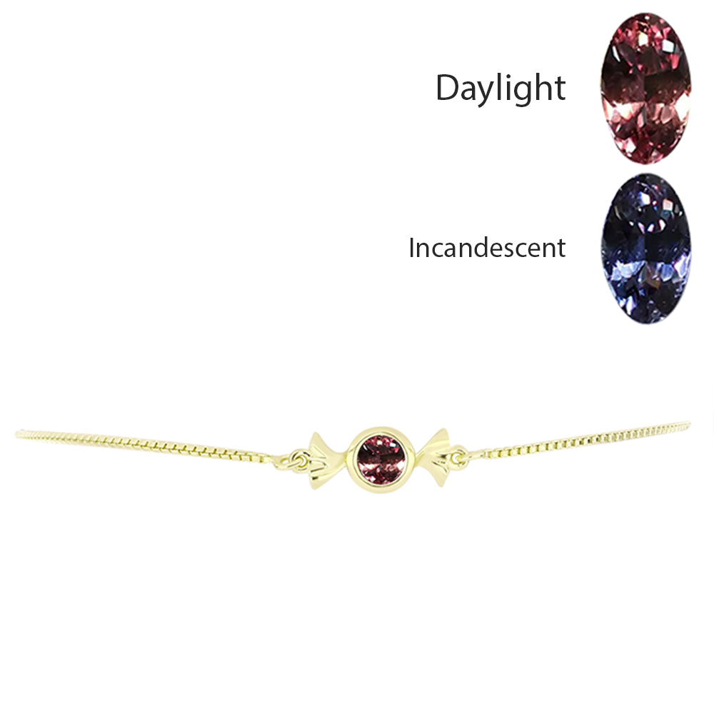 Pulsera de Plata Bañada en Oro con Granate Bekily Multicolor 2 
