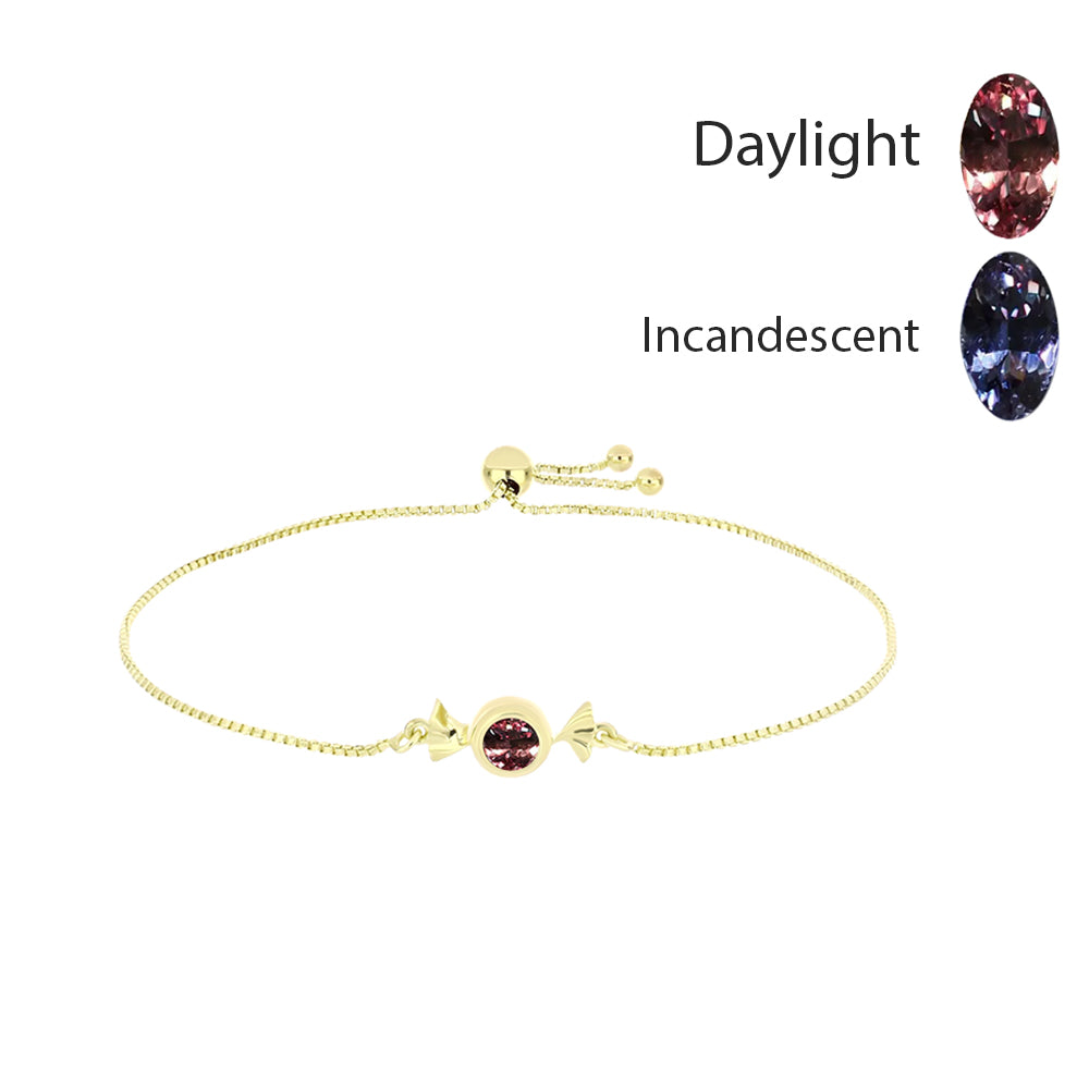 Pulsera de Plata Bañada en Oro con Granate Bekily Multicolor 1 