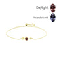 Pulsera de Plata Bañada en Oro con Granate Bekily Multicolor
