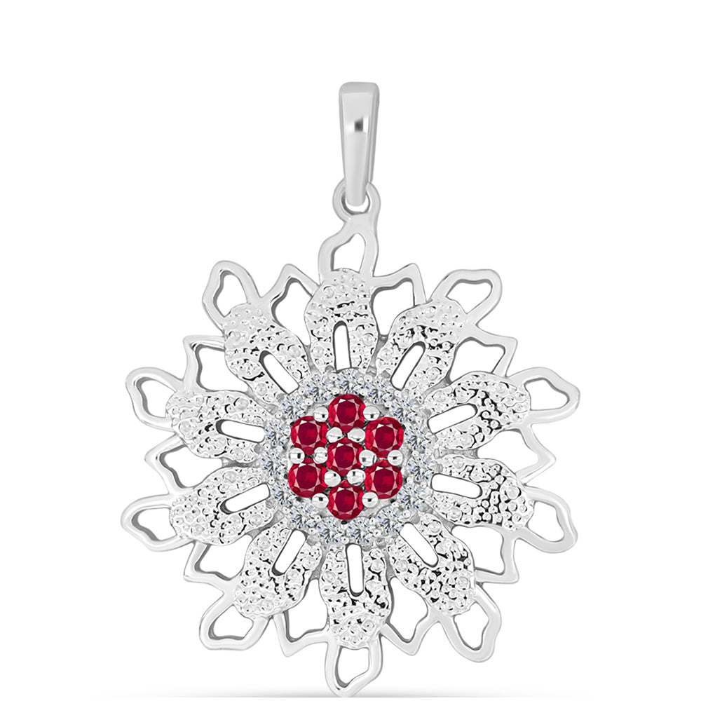 Colgante de Plata con Rubí de Madagascar y Topacio Blanco 1 