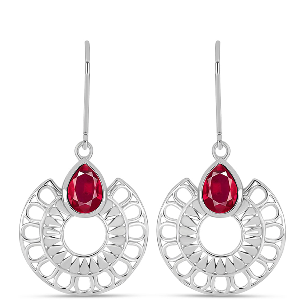 Pendientes de Plata con Rubí de Madagascar