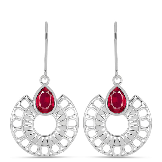 Pendientes de Plata con Rubí de Madagascar