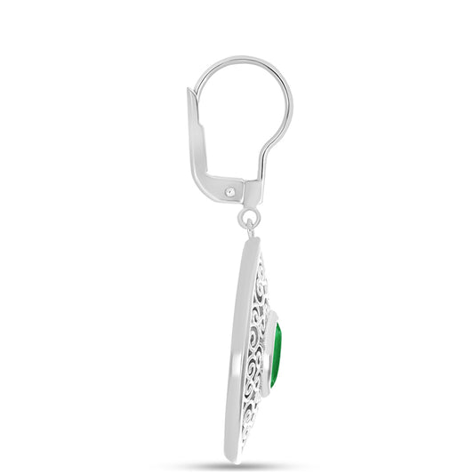 Pendientes de Plata con Esmeralda de Zambia