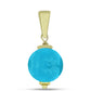 Conjunto de Plata Bañada en Oro con Jade Azul ( Pendientes +Colgante )
