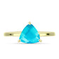 Anillo de Plata Bañada en Oro con Jade Azul