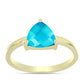 Anillo de Plata Bañada en Oro con Jade Azul