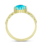 Anillo de Plata Bañada en Oro con Jade Azul