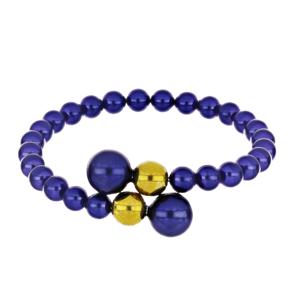 Brazalete Pepita con Perla Negra de Agua dulce y Cuarzo Hematita verde místico 1 