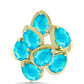 Anillo de Plata Bañada en Oro con Jade Azul