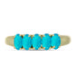 Anillo de Plata Bañada en Oro con Jade Azul