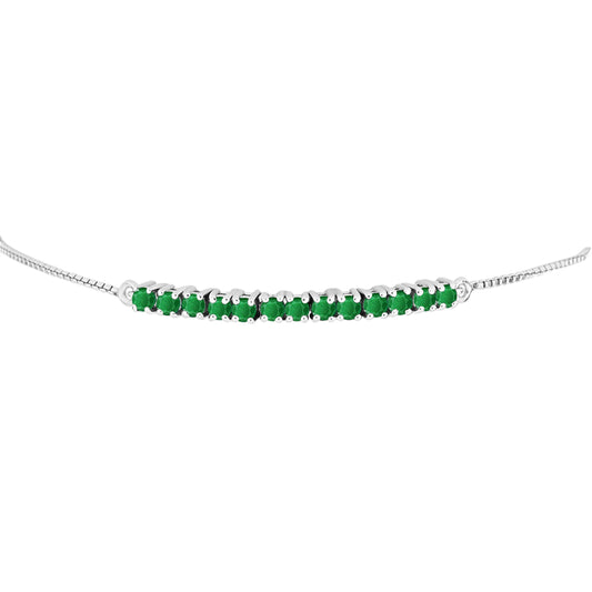 Pulsera de Plata con Esmeralda de Zambia