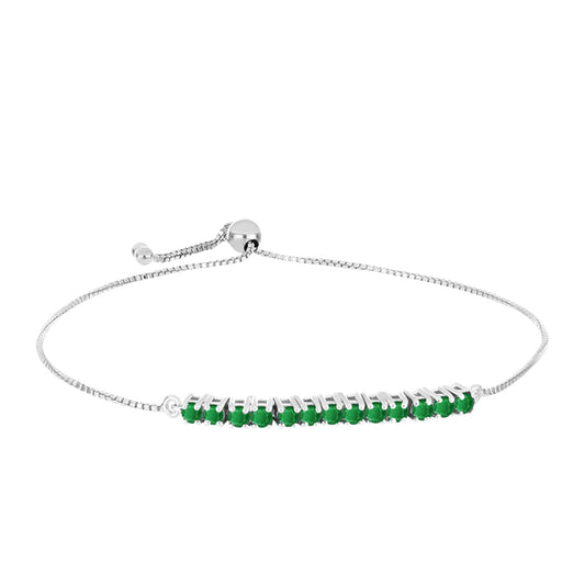 Pulsera de Plata con Esmeralda de Zambia