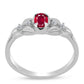 Anillo de Plata con Rubí de Madagascar y Topacio Blanco