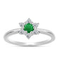Anillo de Plata con Esmeralda de Zambia y Topacio Blanco