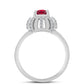 Anillo de Plata con Rubí de Madagascar y Topacio Blanco