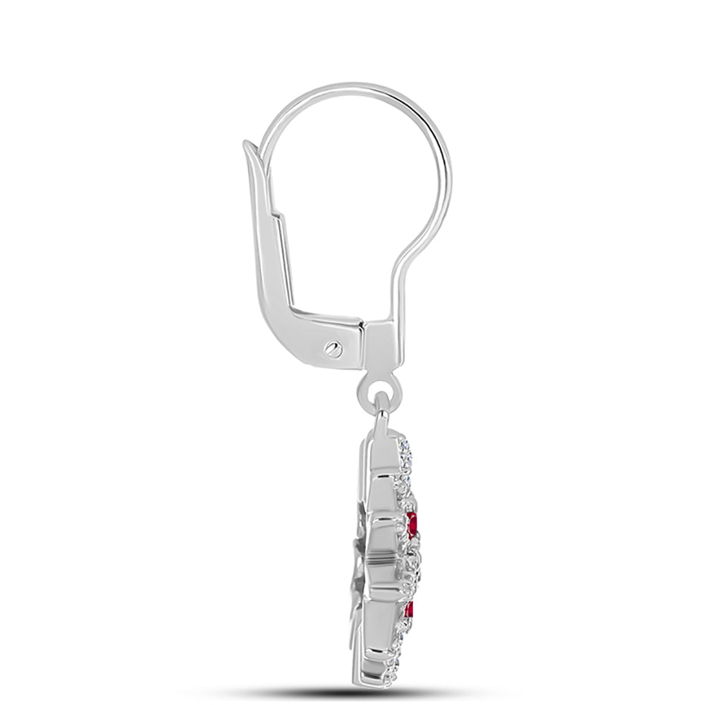 Pendientes de Plata con Rubí de Madagascar y Topacio Blanco 2 