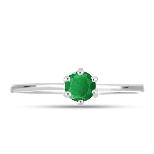 Anillo de Plata con Esmeralda de Zambia