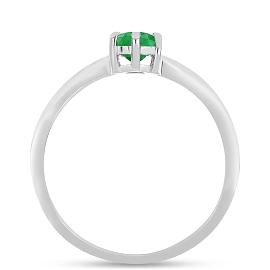 Anillo de Plata con Esmeralda de Zambia