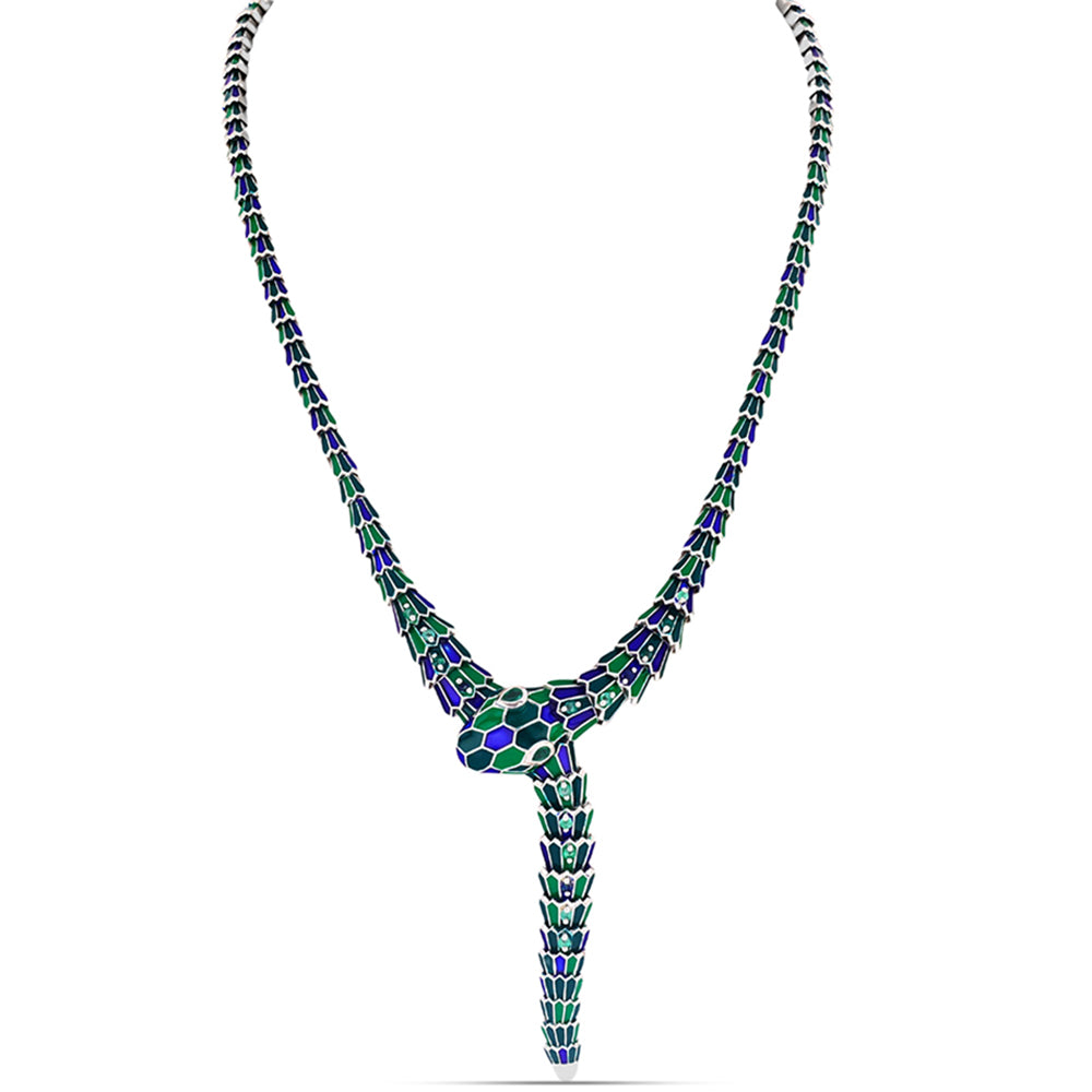 Collar de Plata con Esmeralda de Zambia 1 