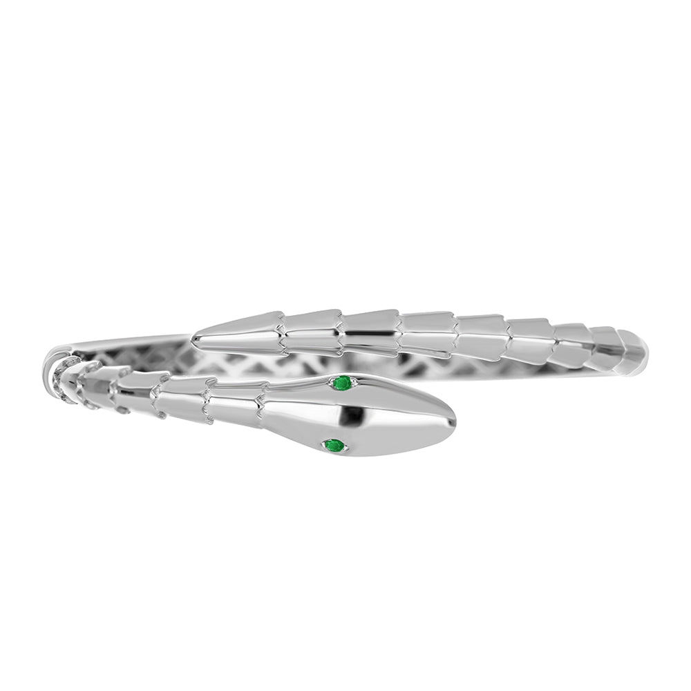 Brazalete de Plata con Esmeralda de Zambia 2 