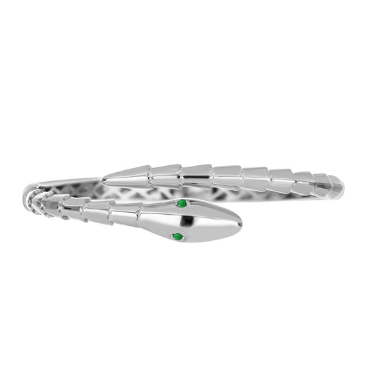 Brazalete de Plata con Esmeralda de Zambia