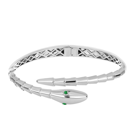 Brazalete de Plata con Esmeralda de Zambia