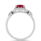 Anillo de Plata con Rubí de Madagascar y Topacio Blanco