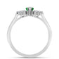 Anillo de Plata con Esmeralda de Zambia y Topacio Blanco