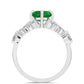 Anillo de Plata con Esmeralda de Zambia y Topacio Blanco